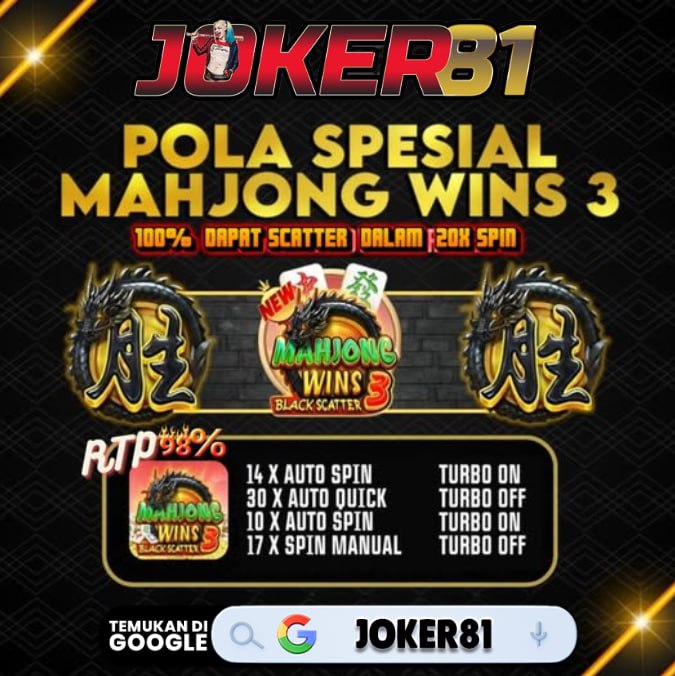 Joker81 Pola Gacor Provider Slot777 Murah Bet Receh Jackpot Maximal